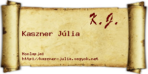 Kaszner Júlia névjegykártya
