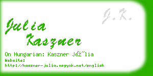 julia kaszner business card